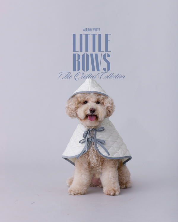 LITTLE BOWS - Furry Friend Quilted Cape - Ivory