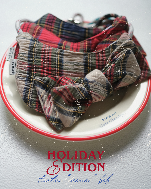tartan “aimer” bib -  Holiday Edition